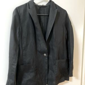 Uniqlo like new French linen jacket patch pockets